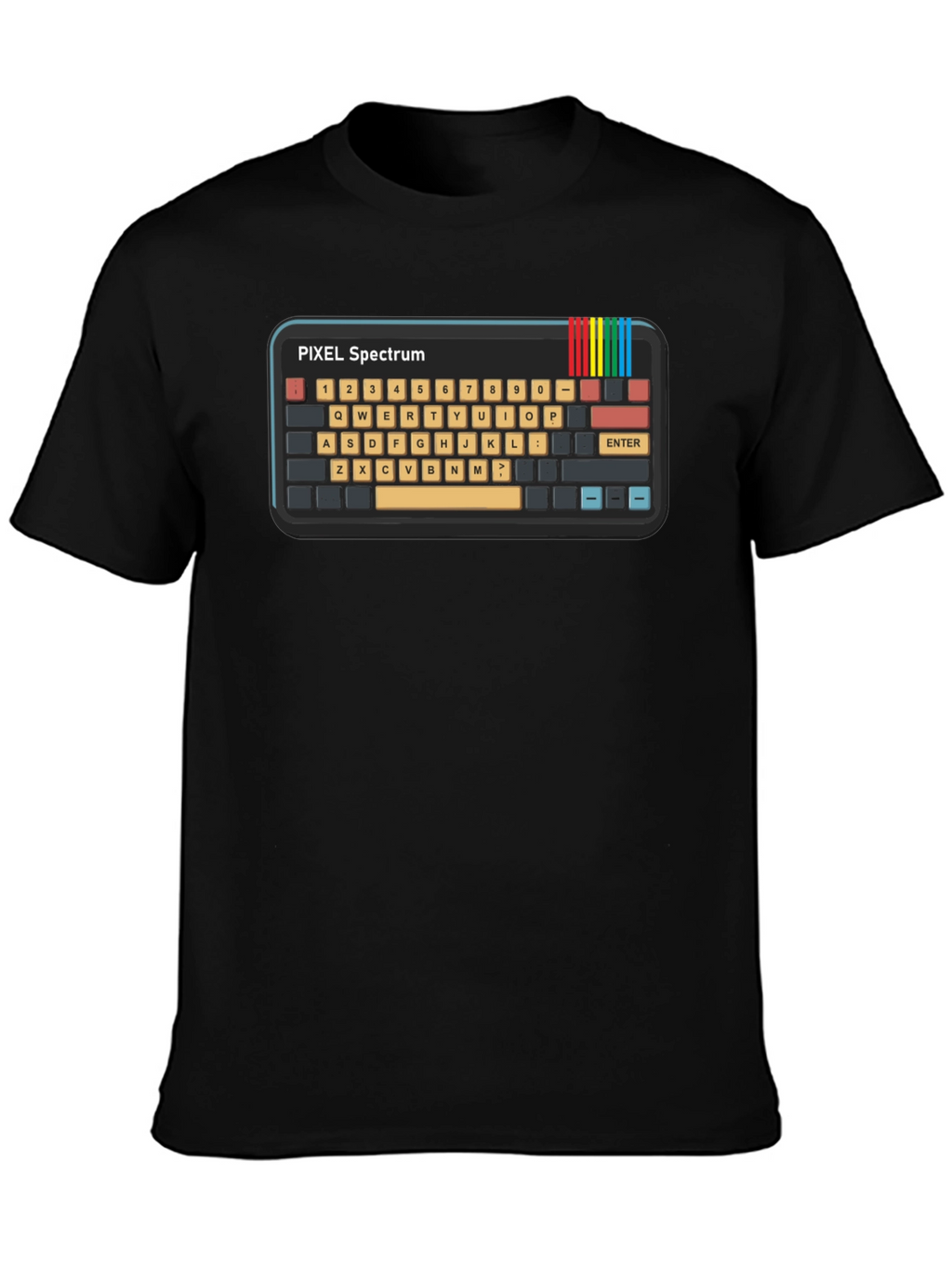 Retro Pixel Spectrum Keyboard T-Shirt - Gamer Style