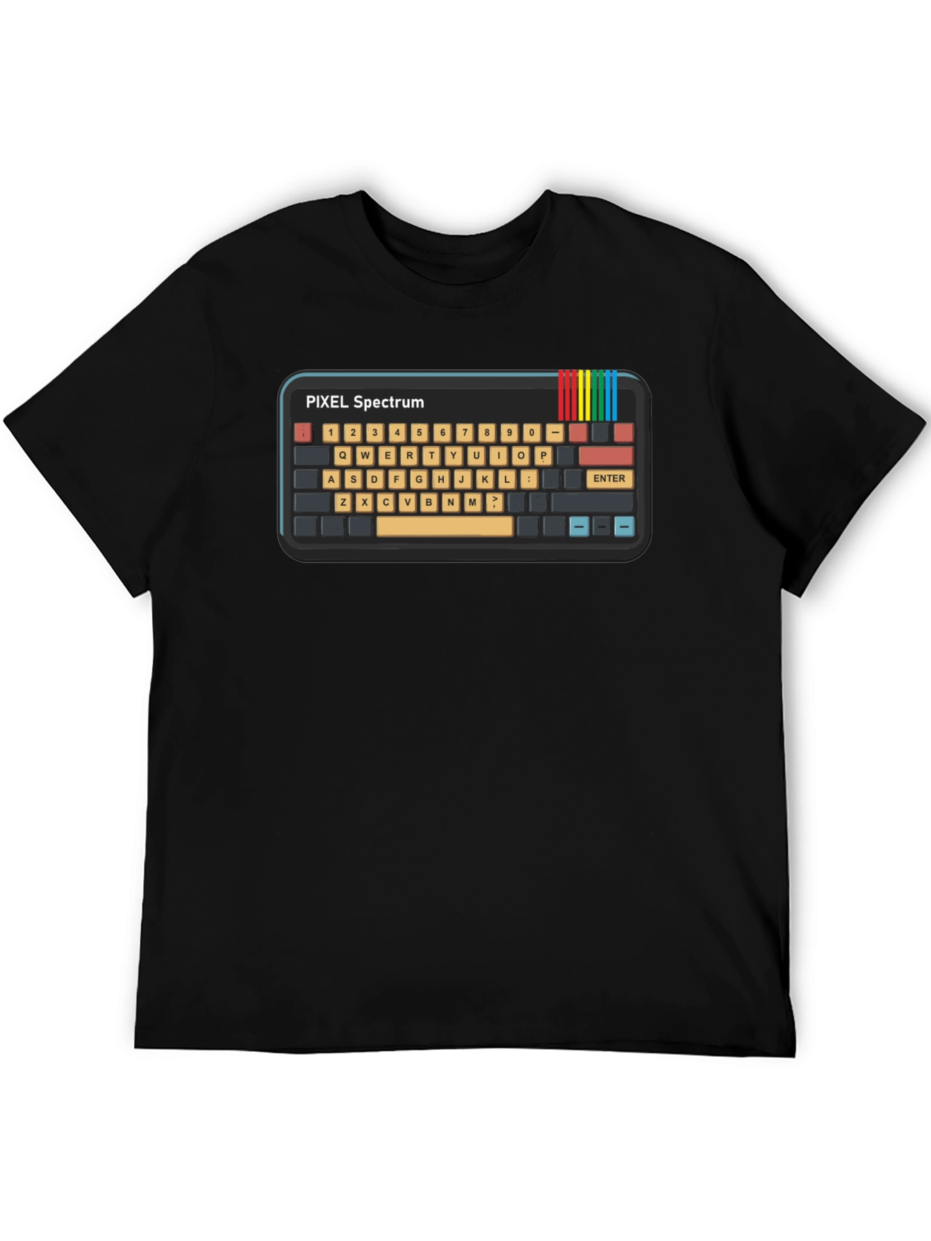 Retro Pixel Spectrum Keyboard T-Shirt - Gamer Style