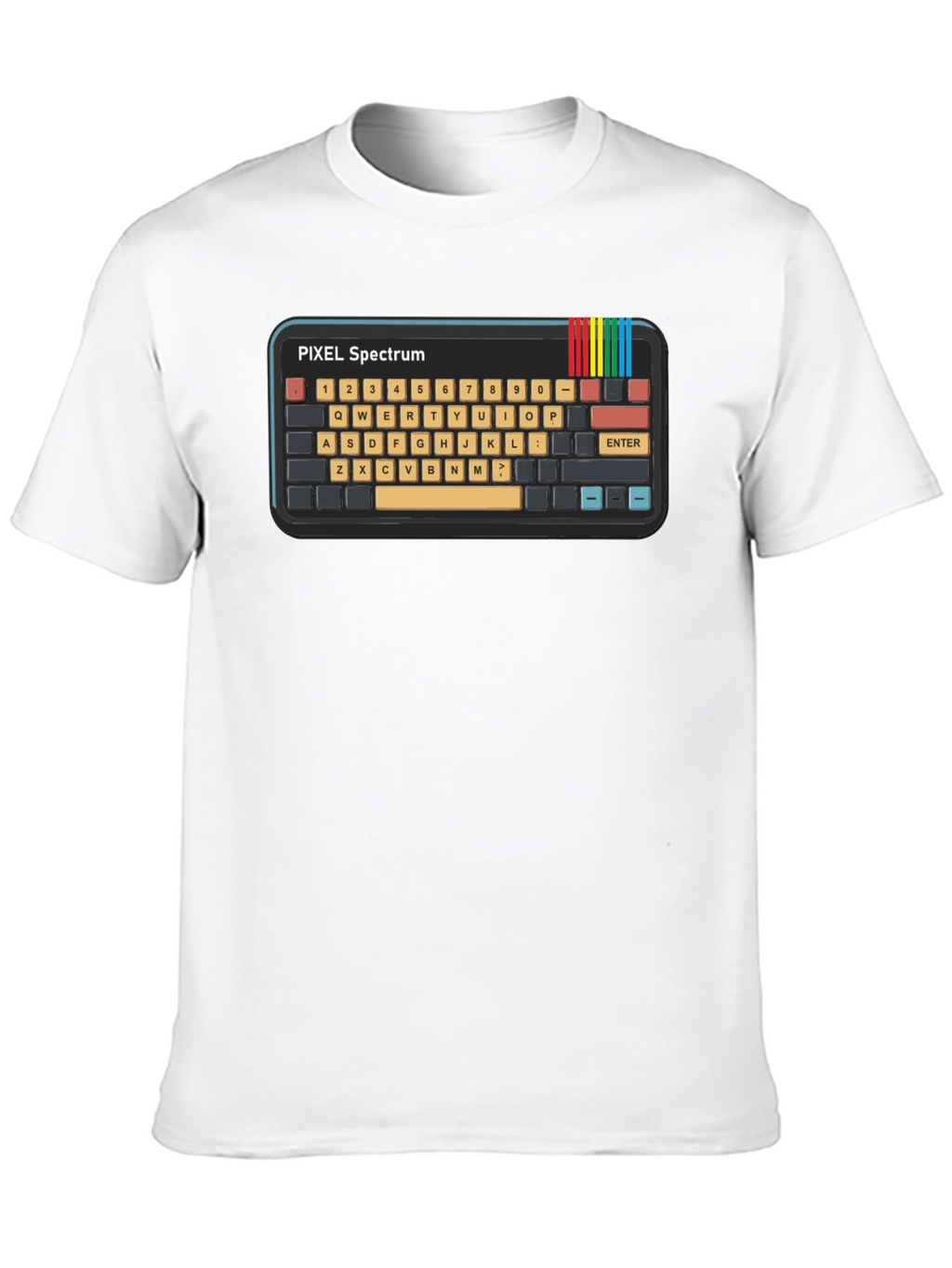 Retro Pixel Spectrum Keyboard T-Shirt - Gamer Style