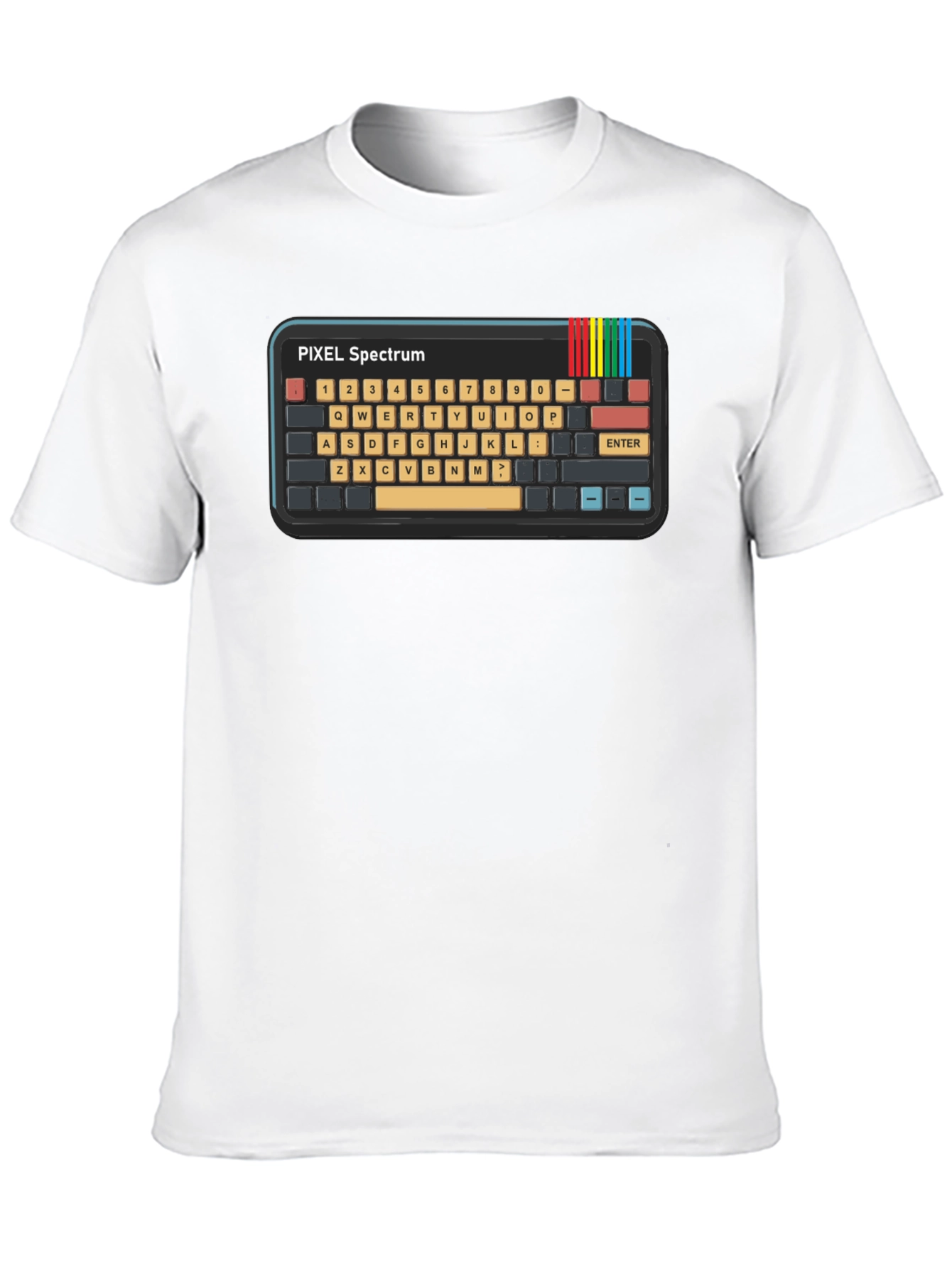 Retro Pixel Spectrum Keyboard T-Shirt - Gamer Style