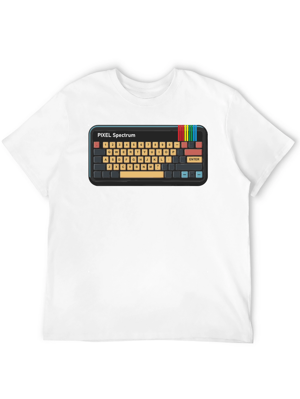 Retro Pixel Spectrum Keyboard T-Shirt - Gamer Style