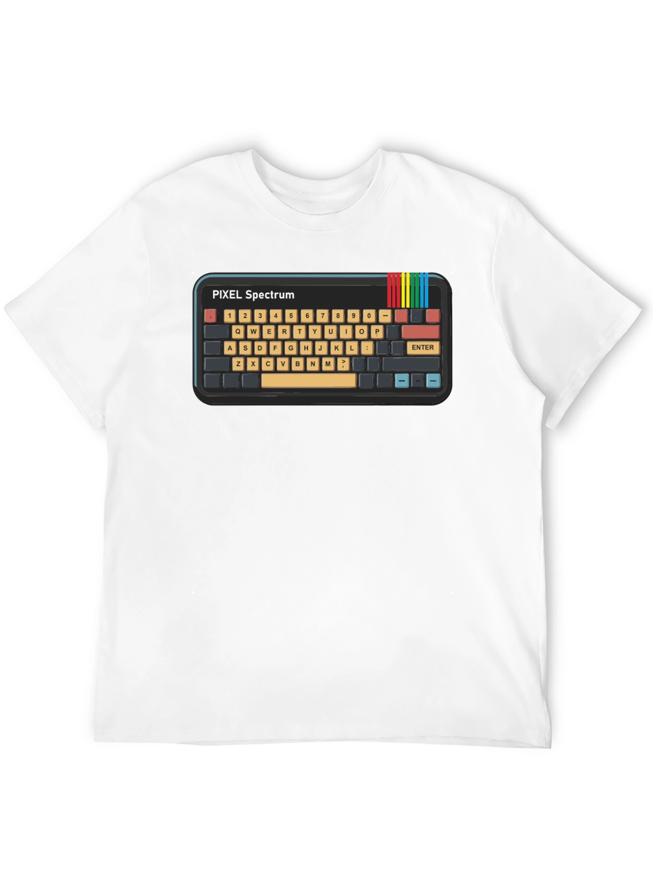 Retro Pixel Spectrum Keyboard T-Shirt - Gamer Style