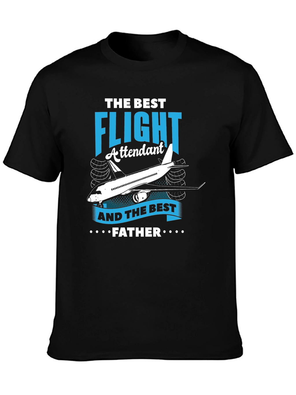 Flight Attendant Father Black Graphic Tee
