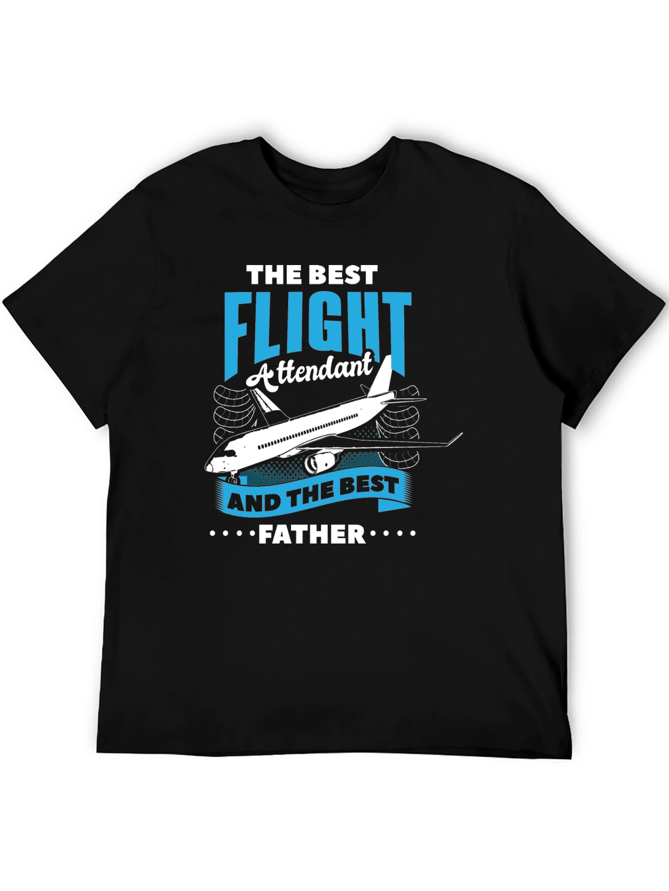 Flight Attendant Father Black Graphic Tee