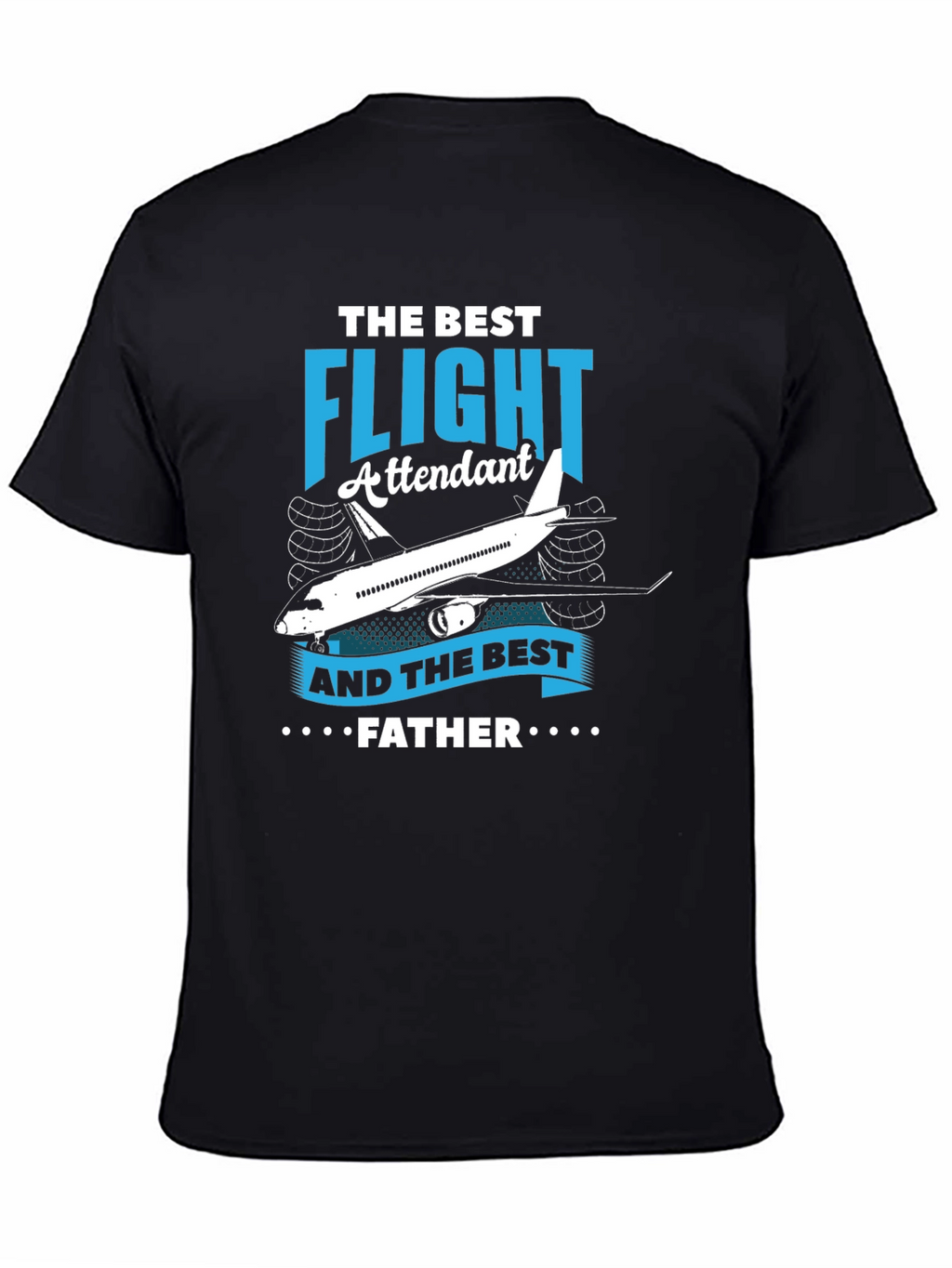 Flight Attendant Father Black Graphic Tee