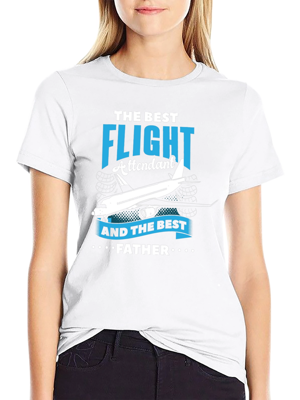 Flight Attendant Father Black Graphic Tee