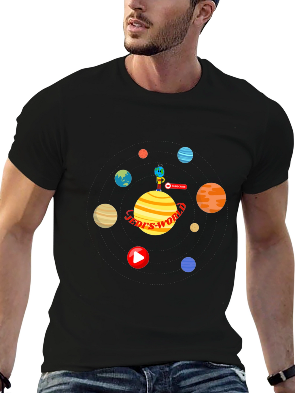 Jedis World T-Shirt: Space Planets Design