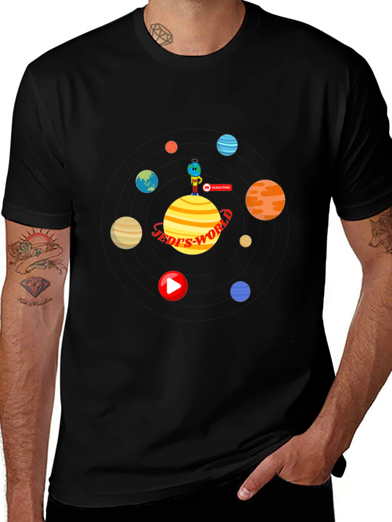 Jedis World T-Shirt: Space Planets Design