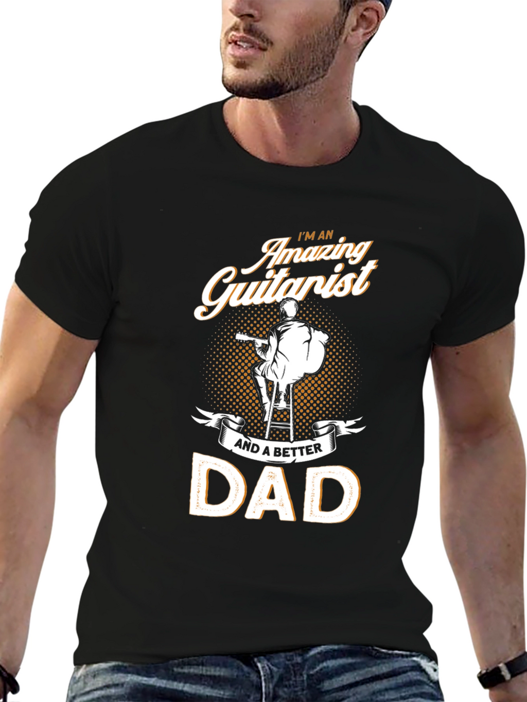 Amazing Guitarist Dad Black T-Shirt