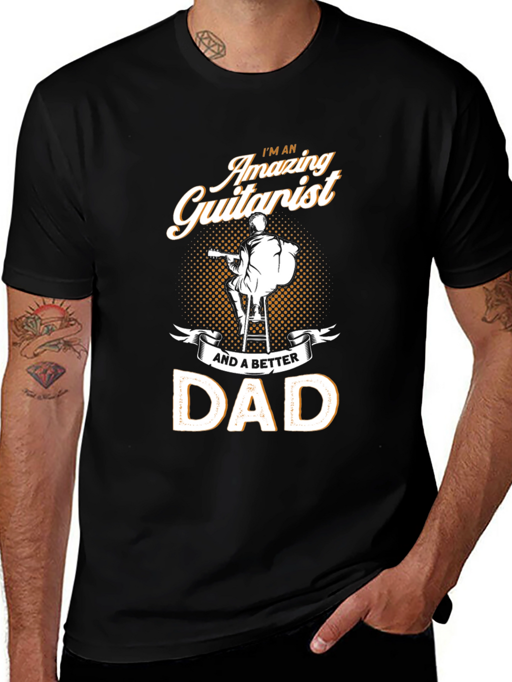 Amazing Guitarist Dad Black T-Shirt