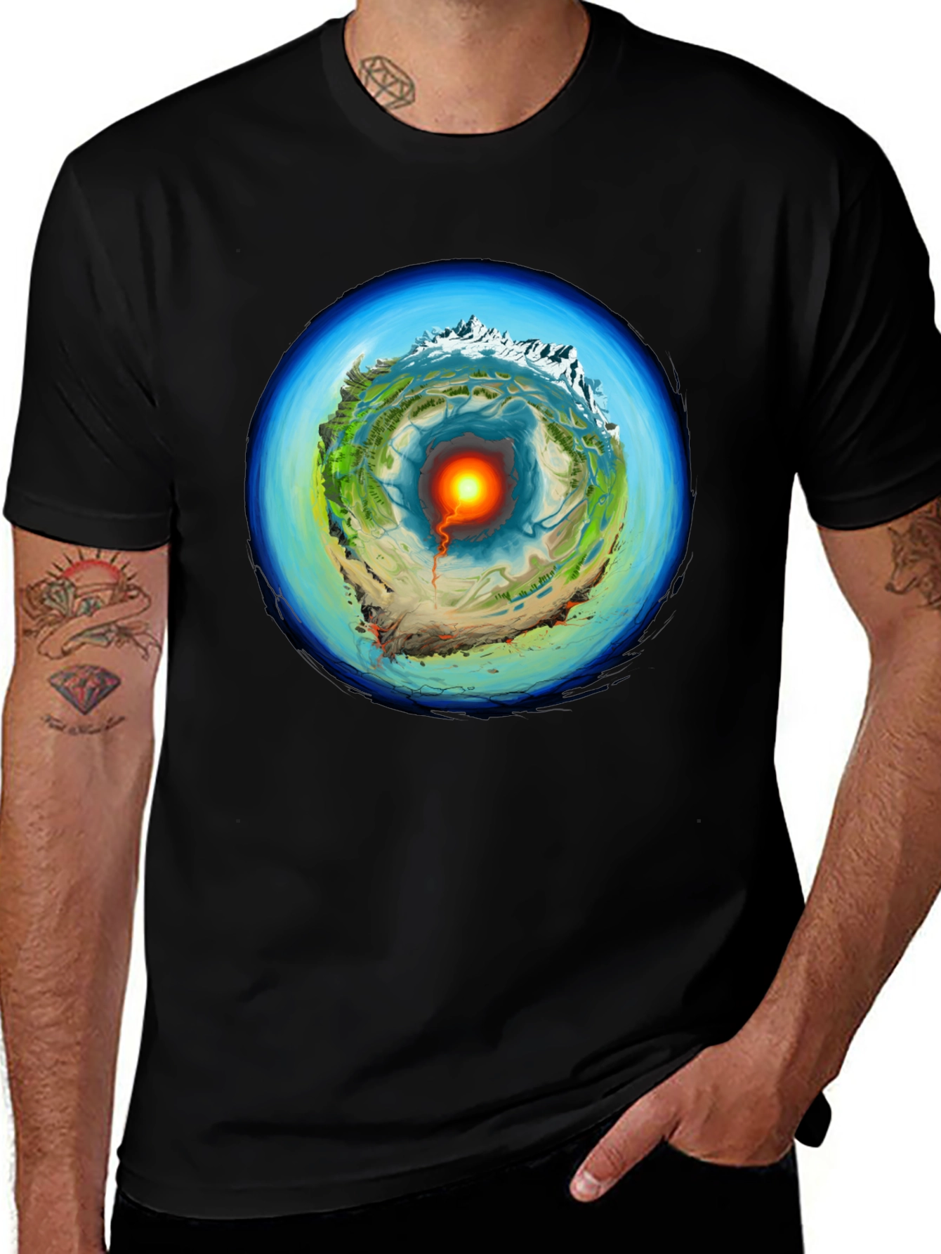 Earth Core Graphic Print T-Shirt