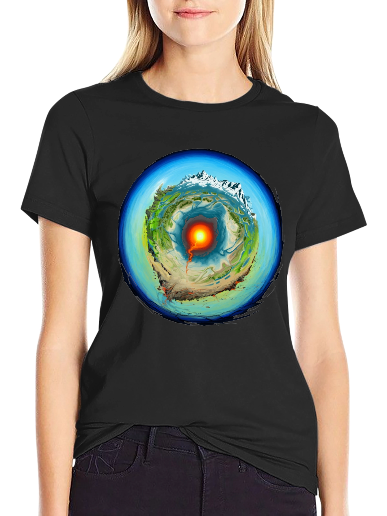 Earth Core Graphic Print T-Shirt