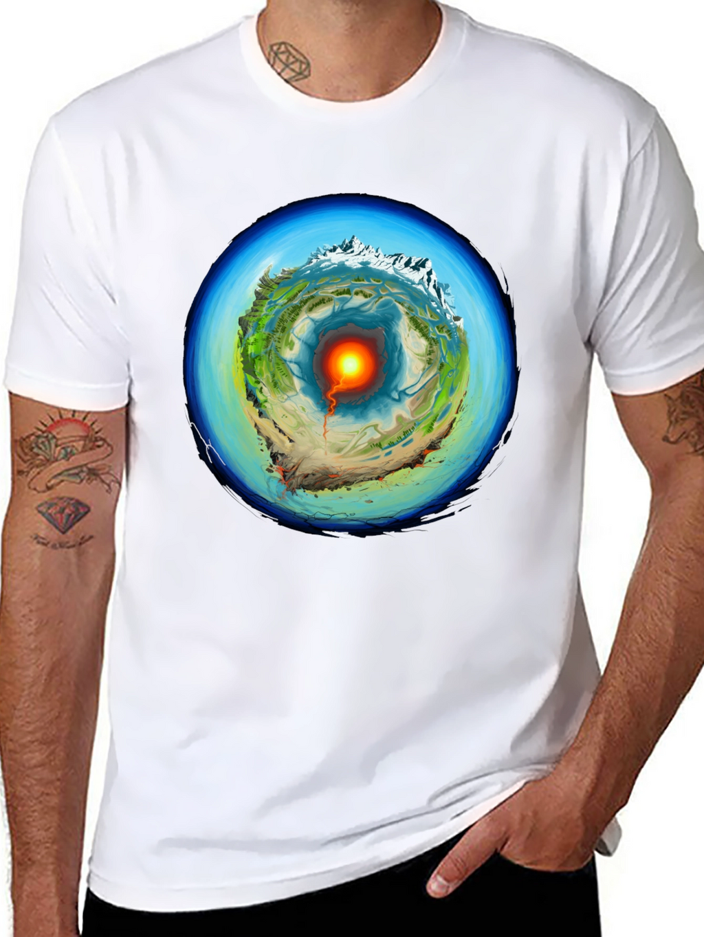Earth Core Graphic Print T-Shirt