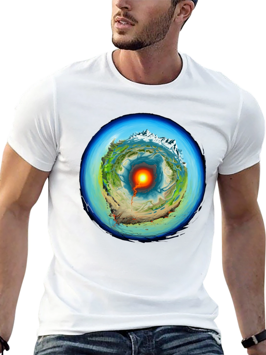 Earth Core Graphic Print T-Shirt