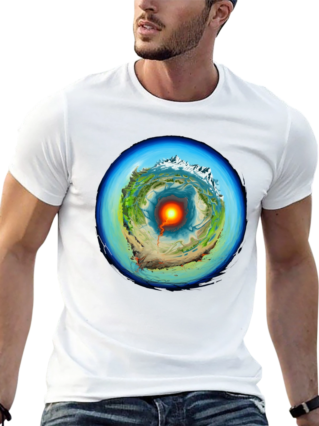 Earth Core Graphic Print T-Shirt