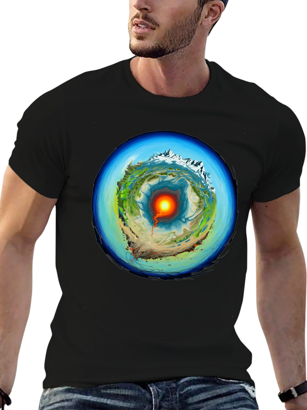 Earth Core Graphic Print T-Shirt