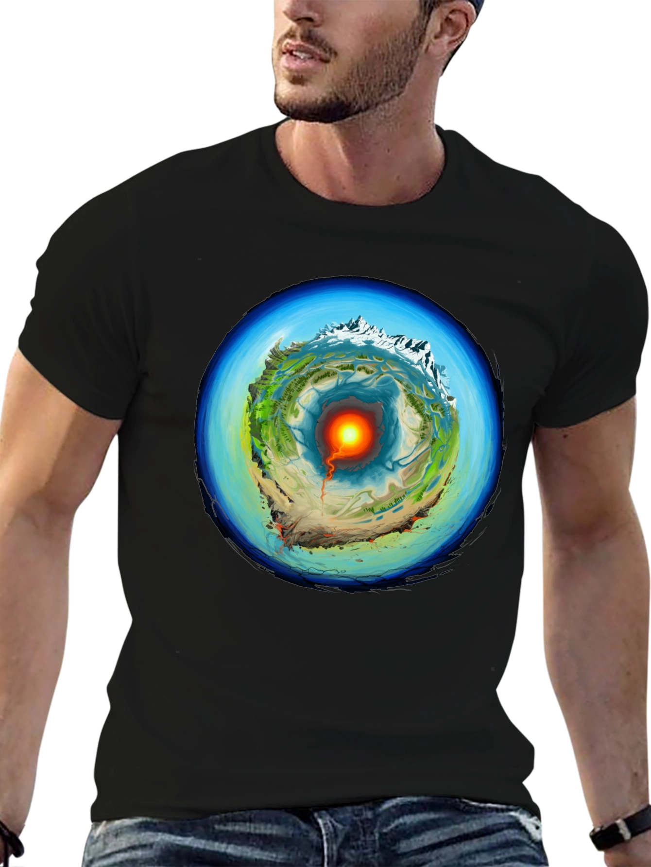 Earth Core Graphic Print T-Shirt