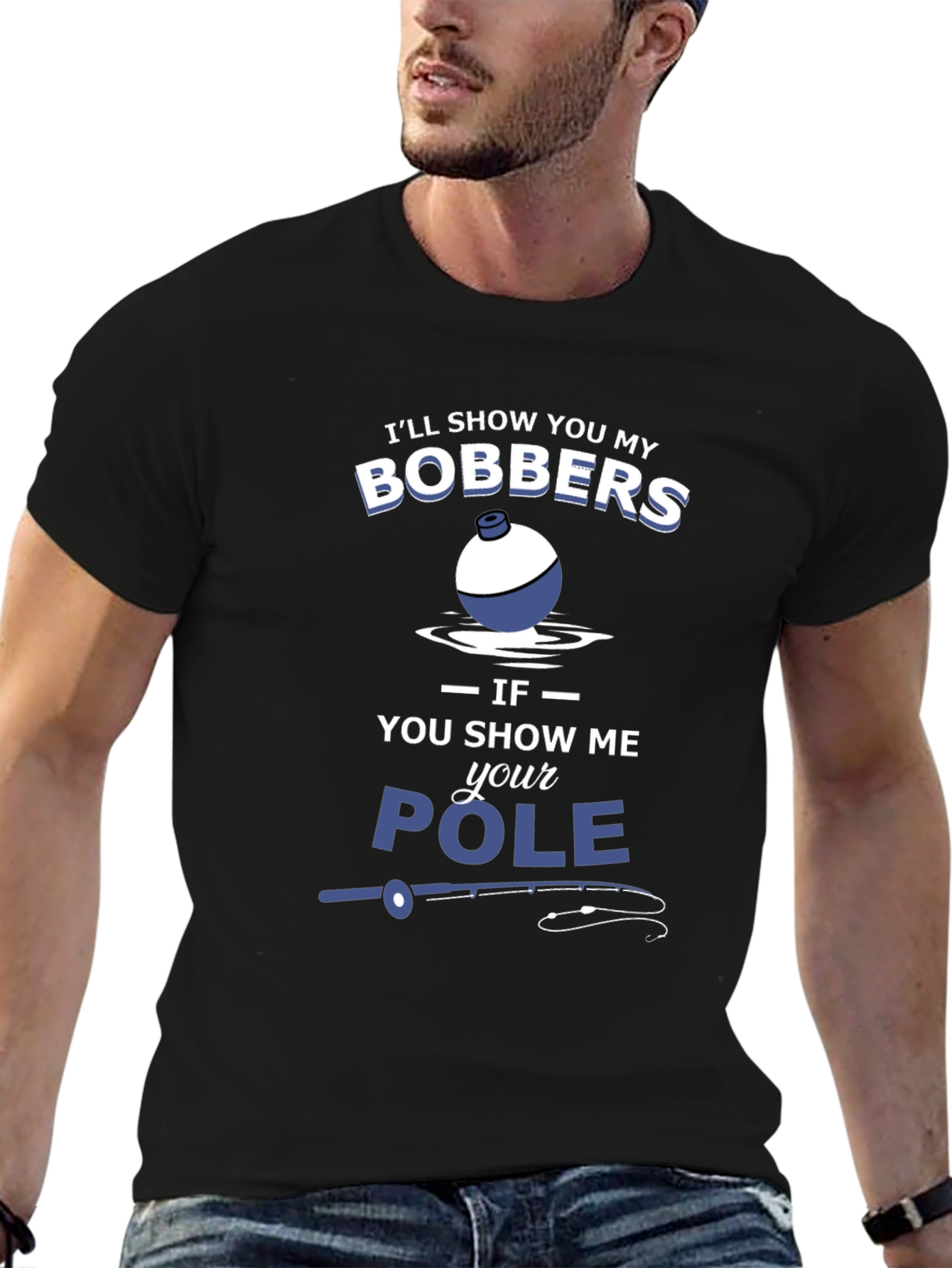 Funny Fishing T-Shirt - Bobbers and Pole