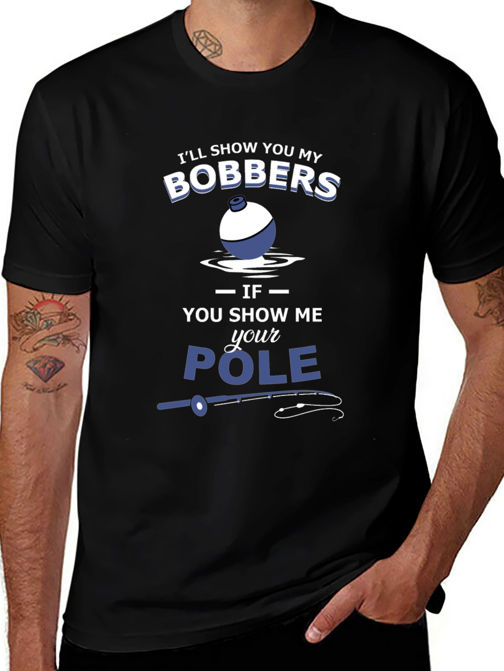 Funny Fishing T-Shirt - Bobbers and Pole