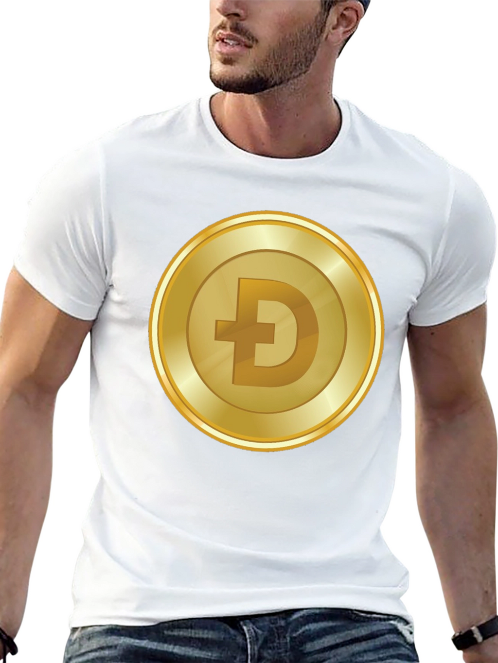 Dogecoin Gold Coin Black T-Shirt