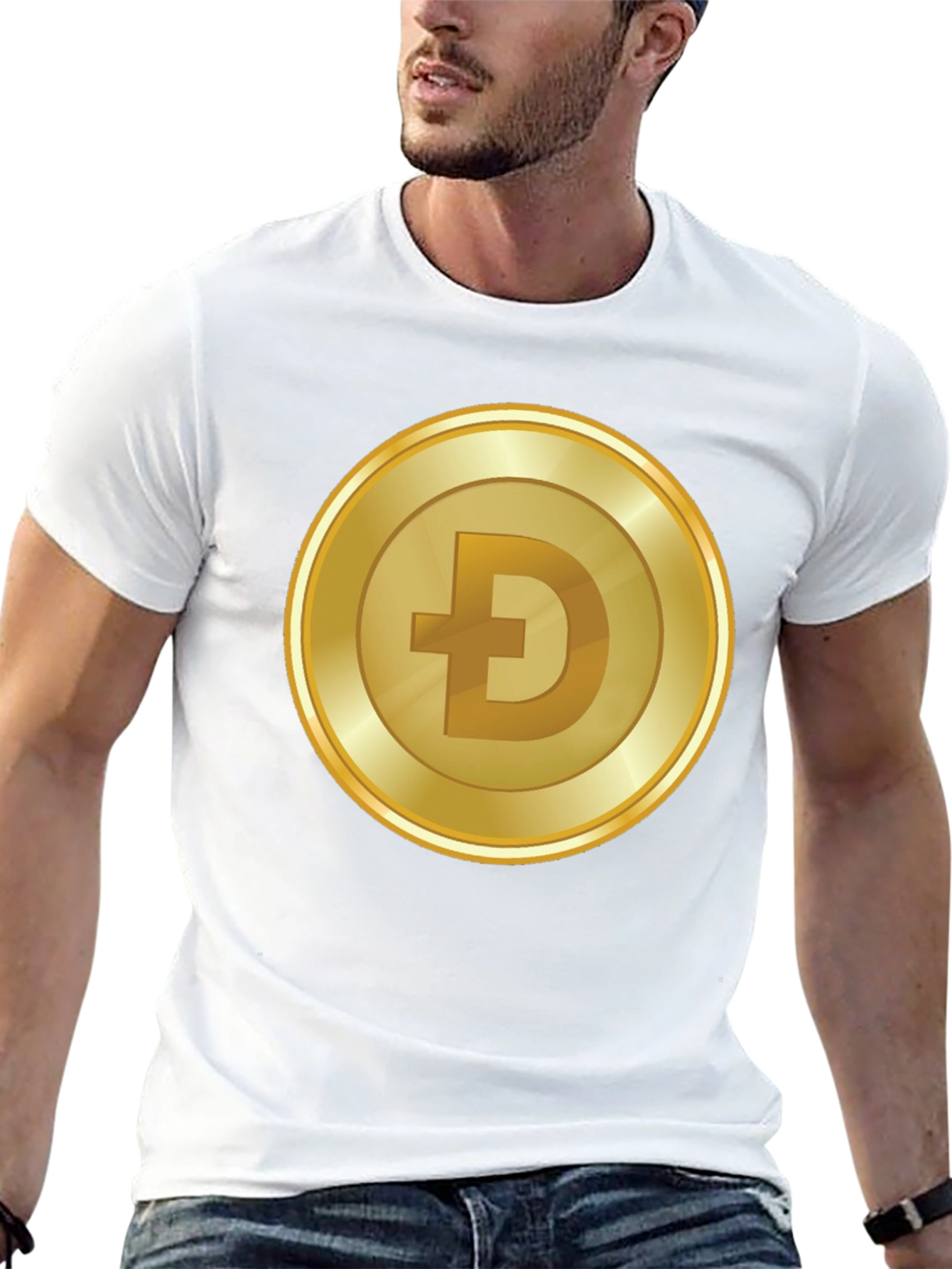 Dogecoin Gold Coin Black T-Shirt