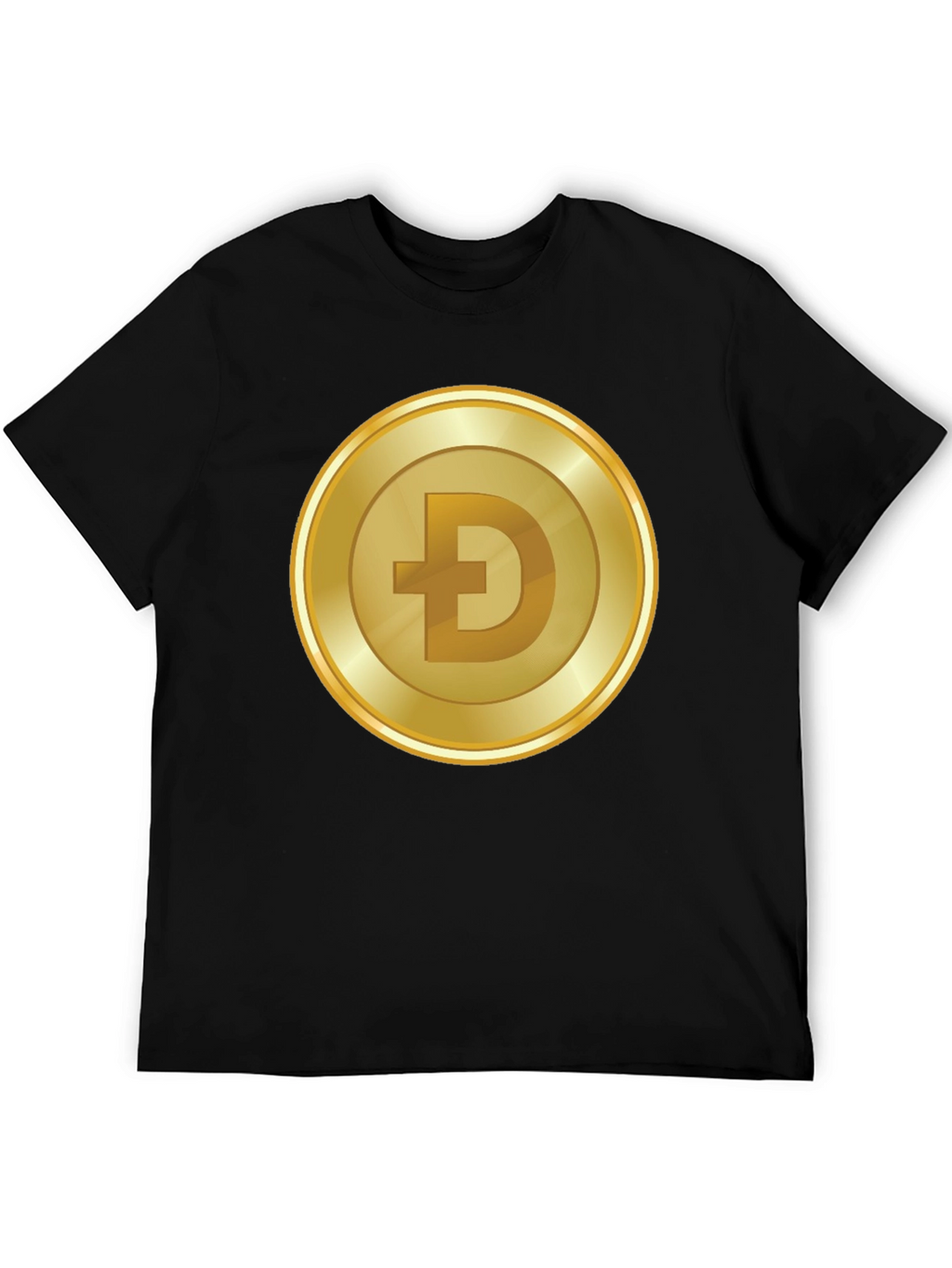 Dogecoin Gold Coin Black T-Shirt
