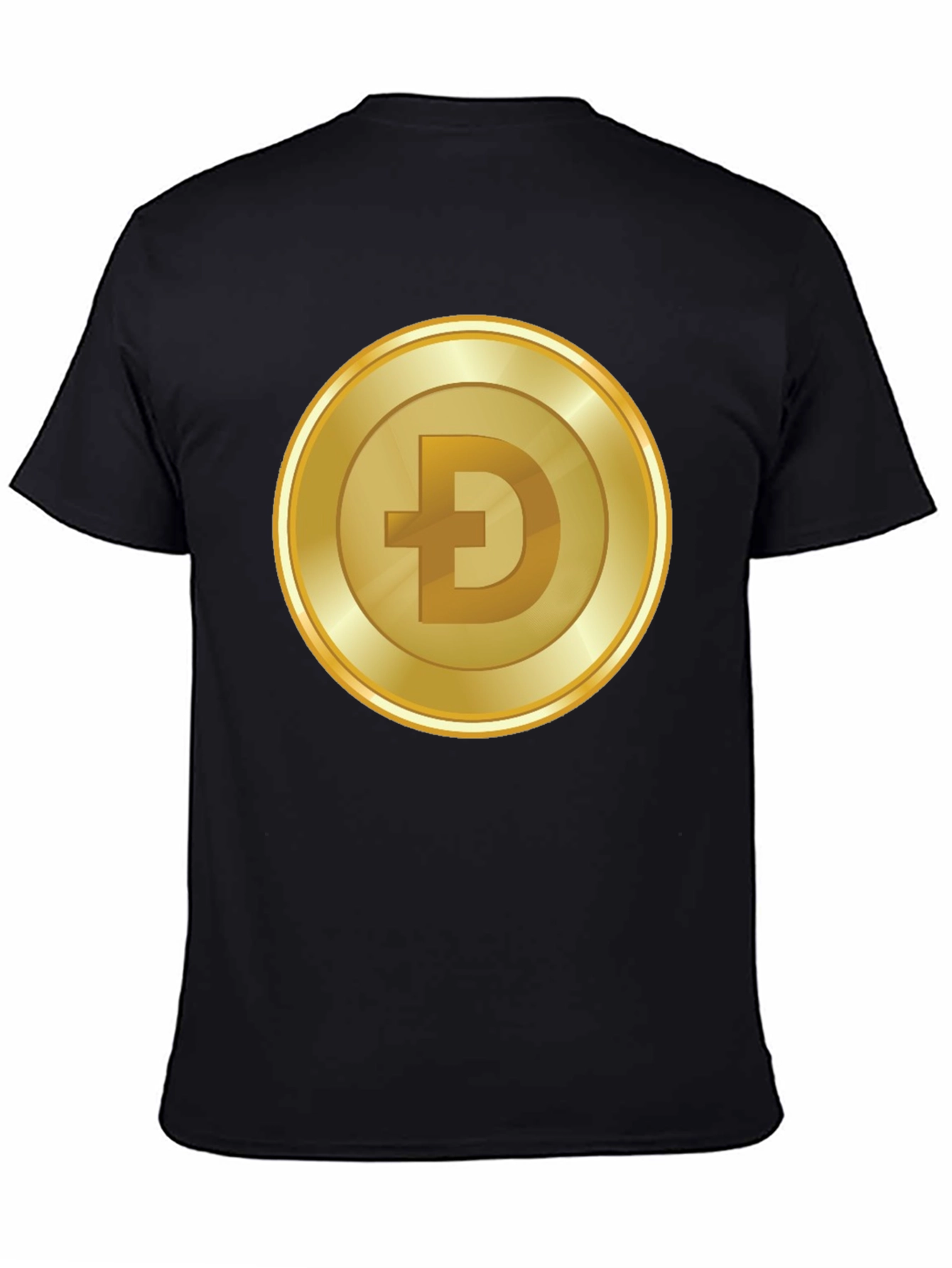 Dogecoin Gold Coin Black T-Shirt