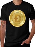 Dogecoin Gold Coin Black T-Shirt