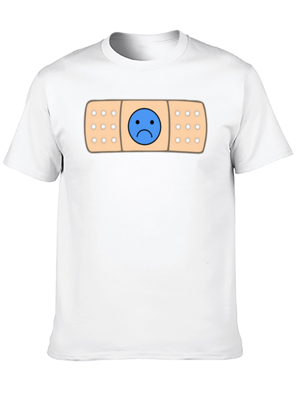 Sad Face Bandage Graphic Tee - Black T-Shirt
