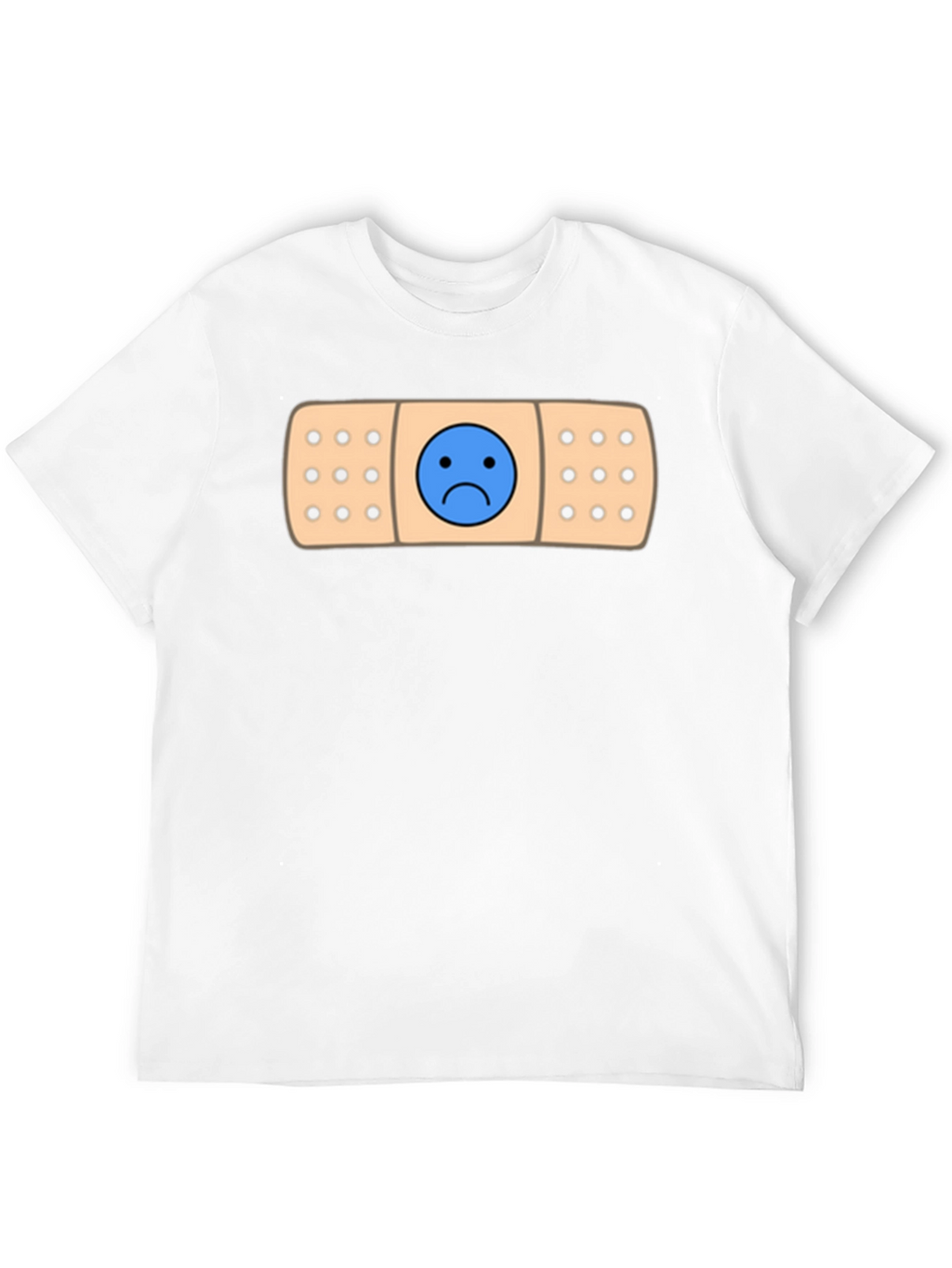 Sad Face Bandage Graphic Tee - Black T-Shirt