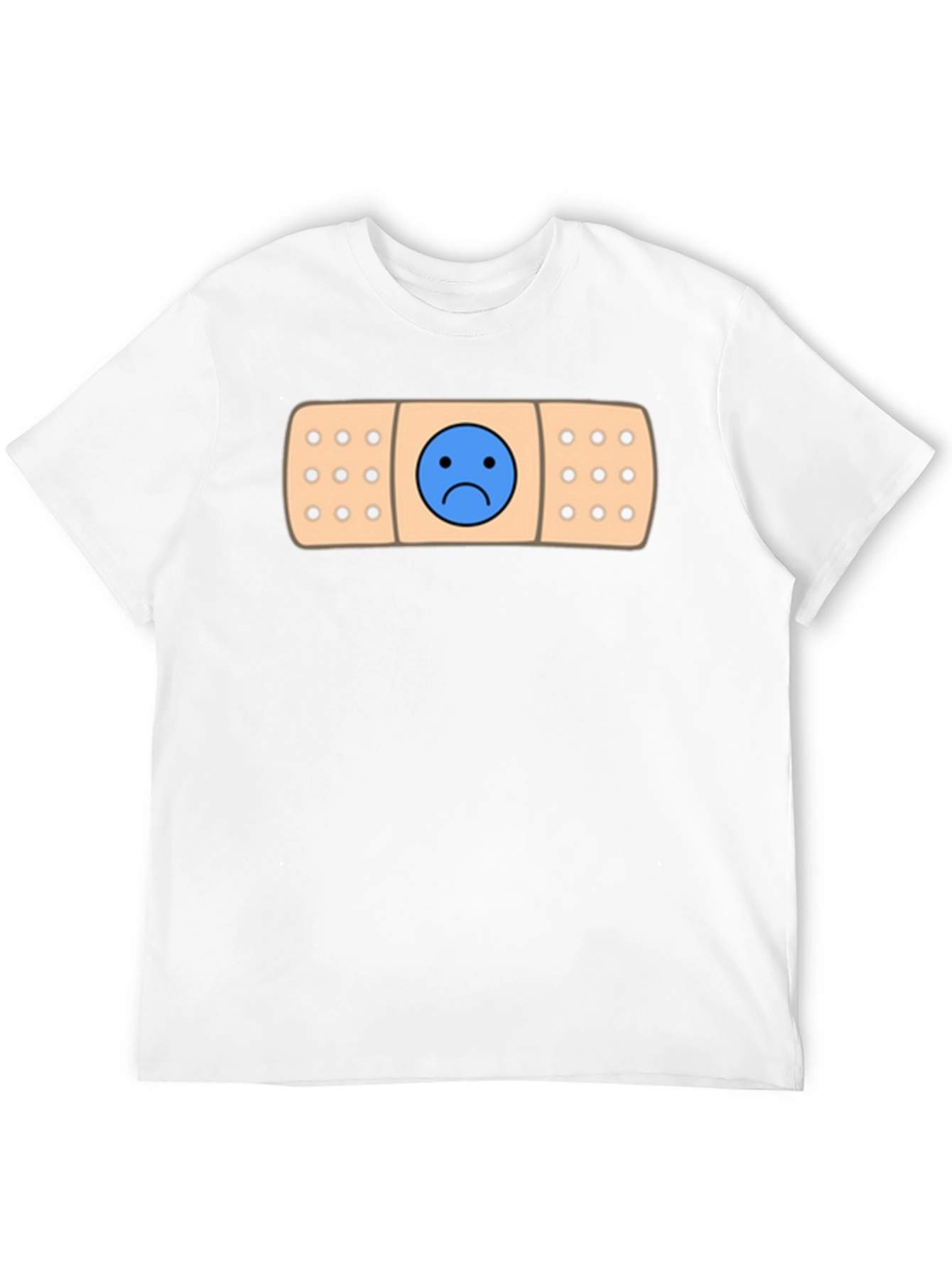 Sad Face Bandage Graphic Tee - Black T-Shirt