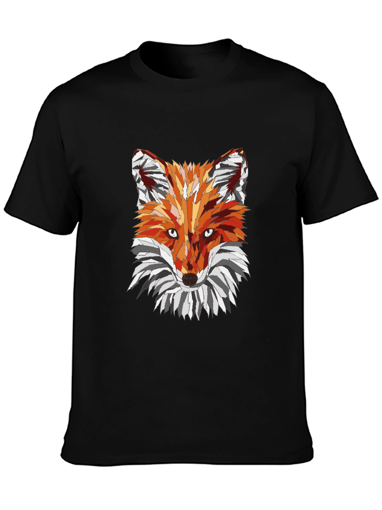 Geometric Fox Graphic T-Shirt - Mens Black Tee