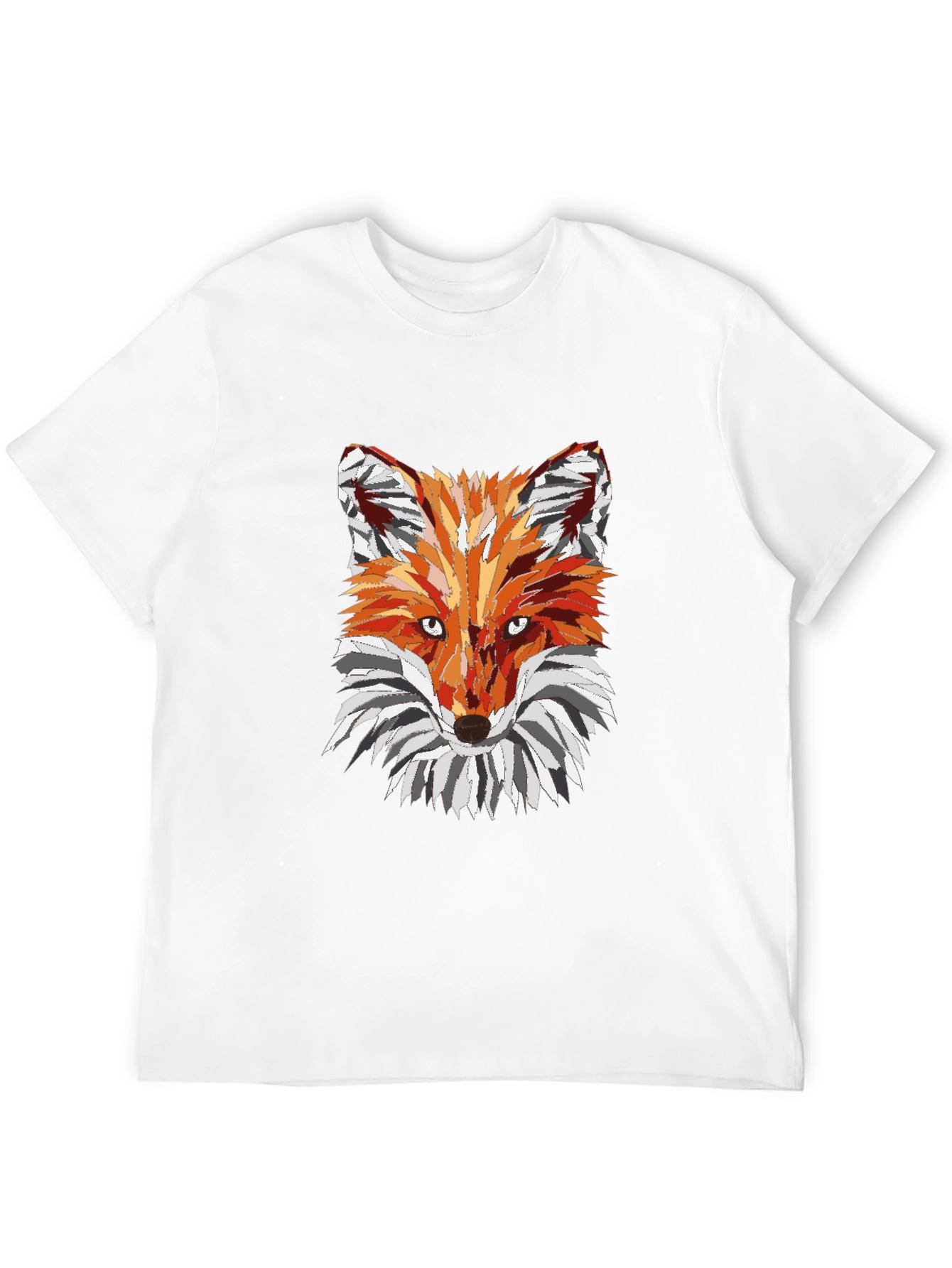 Geometric Fox Graphic T-Shirt - Mens Black Tee