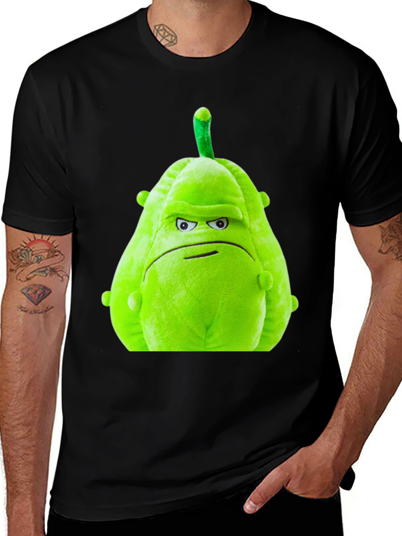 Grumpy Green Squash T-Shirt - Unique Novelty Tee