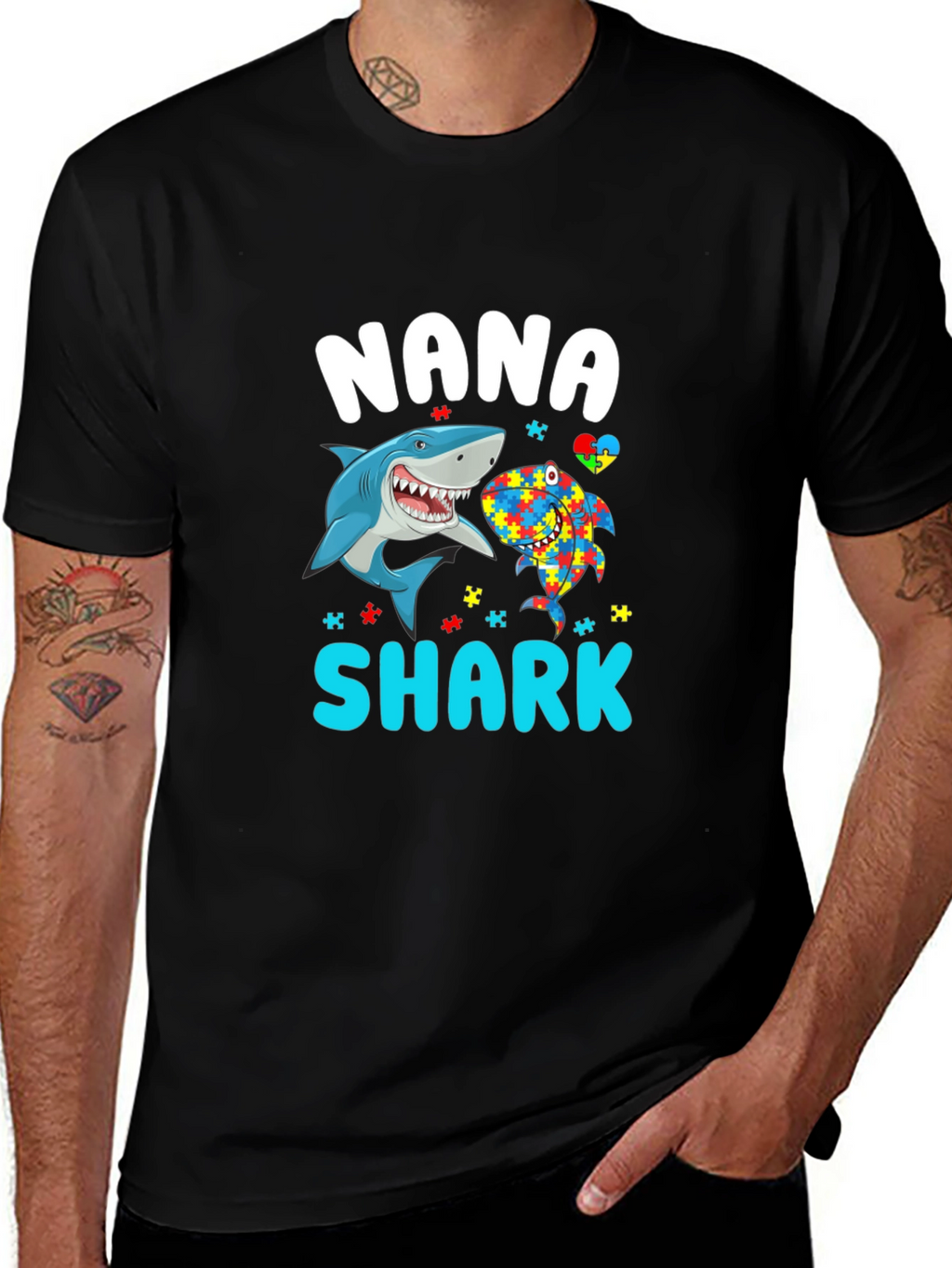 NANA Shark Autism Awareness T-Shirt
