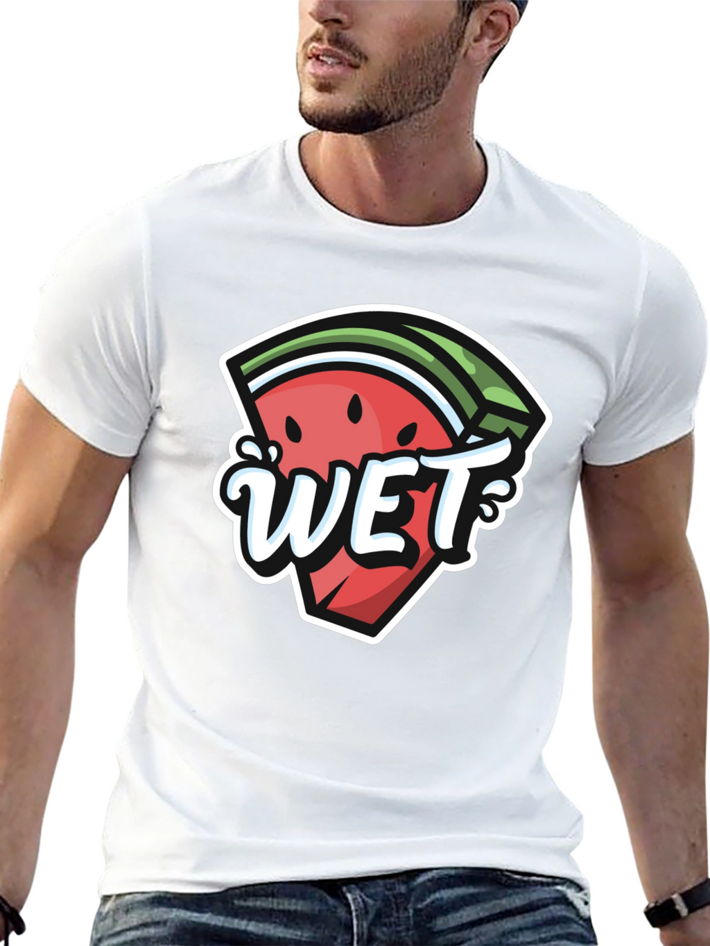 Watermelon Wet Graphic Tee - Summer Fun T-Shirt