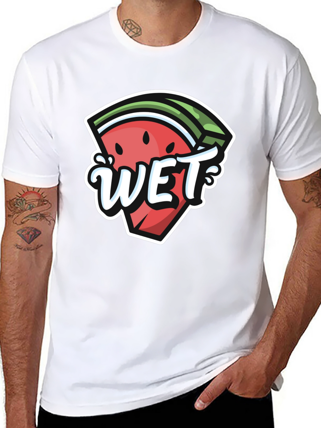 Watermelon Wet Graphic Tee - Summer Fun T-Shirt