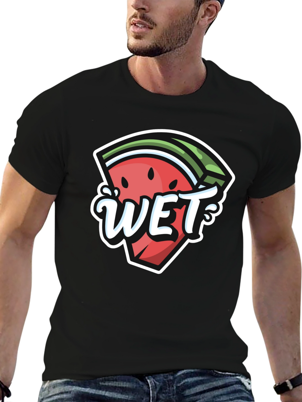 Watermelon Wet Graphic Tee - Summer Fun T-Shirt