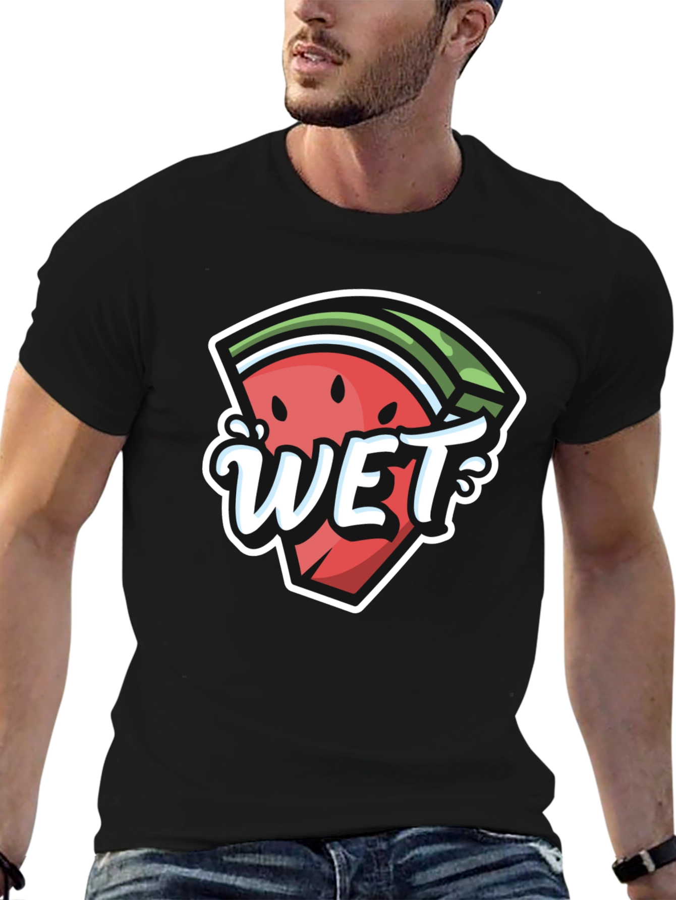Watermelon Wet Graphic Tee - Summer Fun T-Shirt
