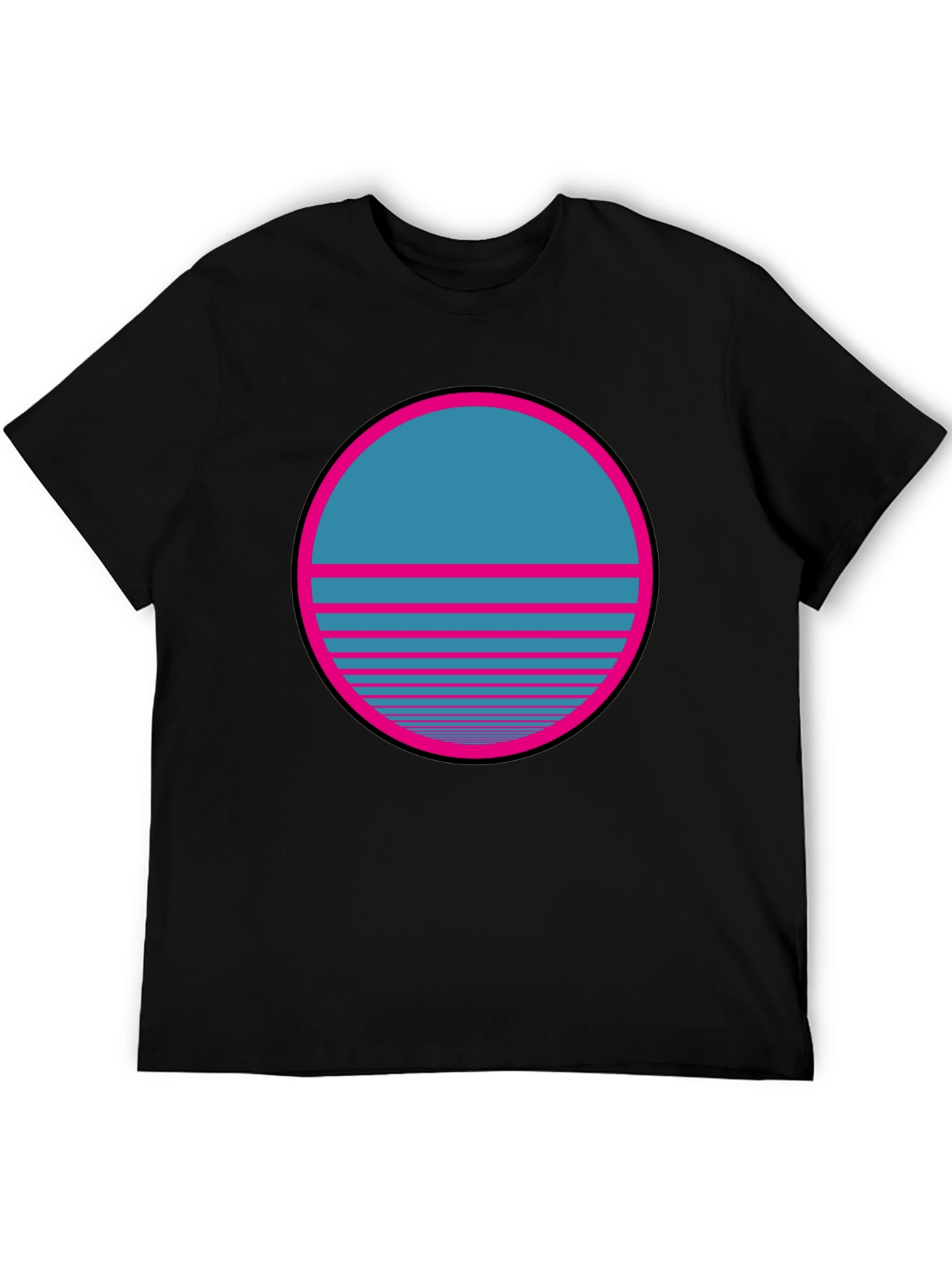 Retro Sunset Graphic T-Shirt - Classic Black Tee