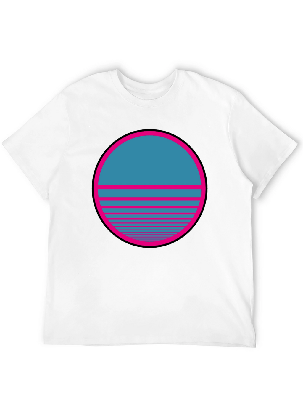 Retro Sunset Graphic T-Shirt - Classic Black Tee
