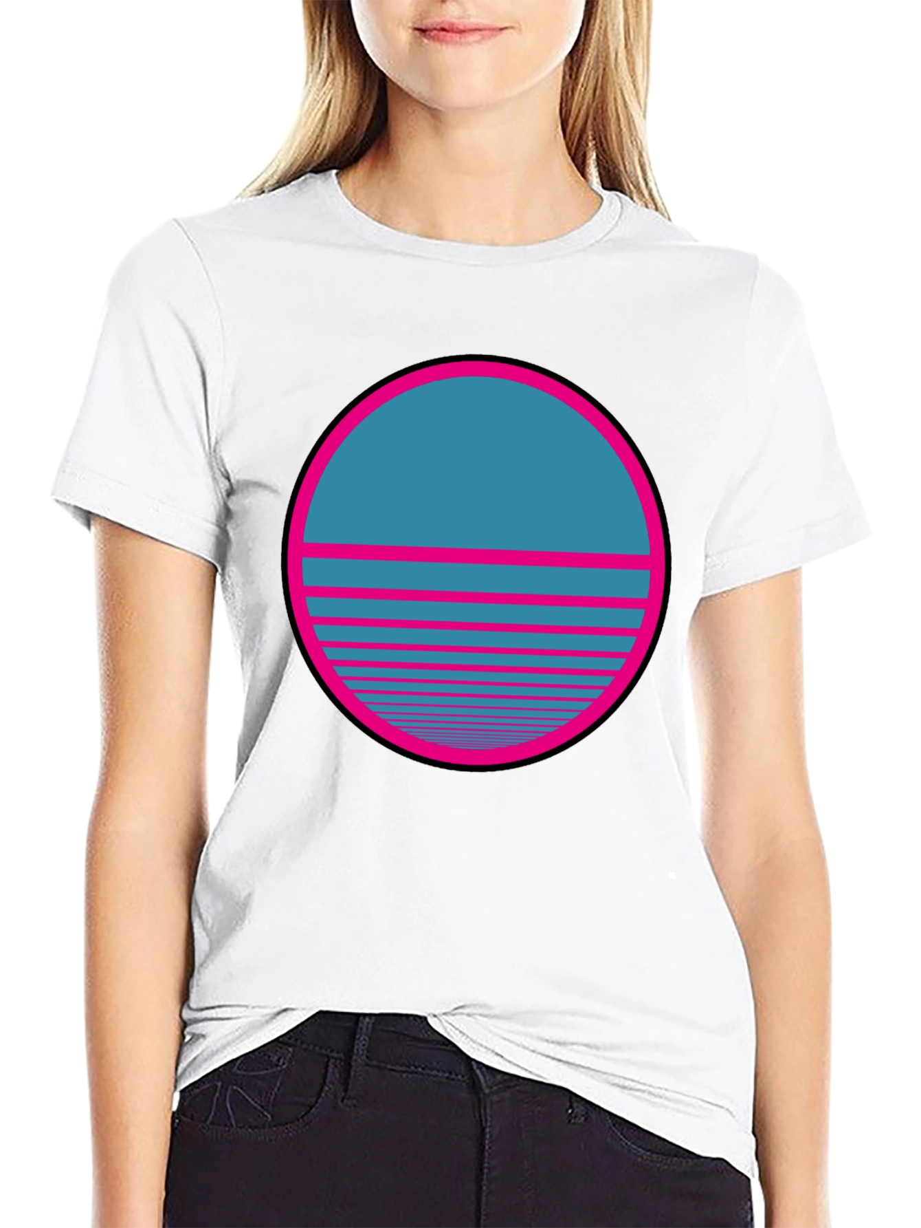 Retro Sunset Graphic T-Shirt - Classic Black Tee