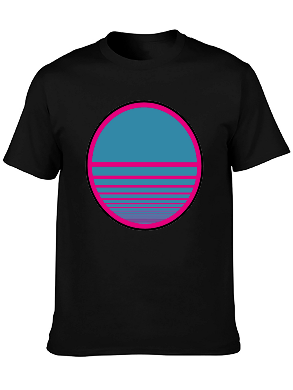 Retro Sunset Graphic T-Shirt - Classic Black Tee