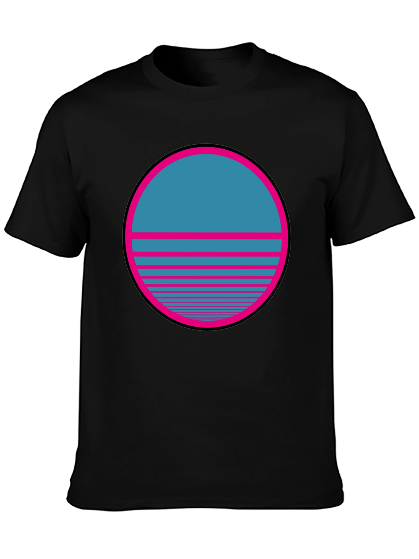 Retro Sunset Graphic T-Shirt - Classic Black Tee