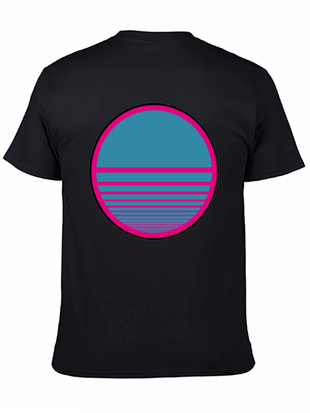 Retro Sunset Graphic T-Shirt - Classic Black Tee