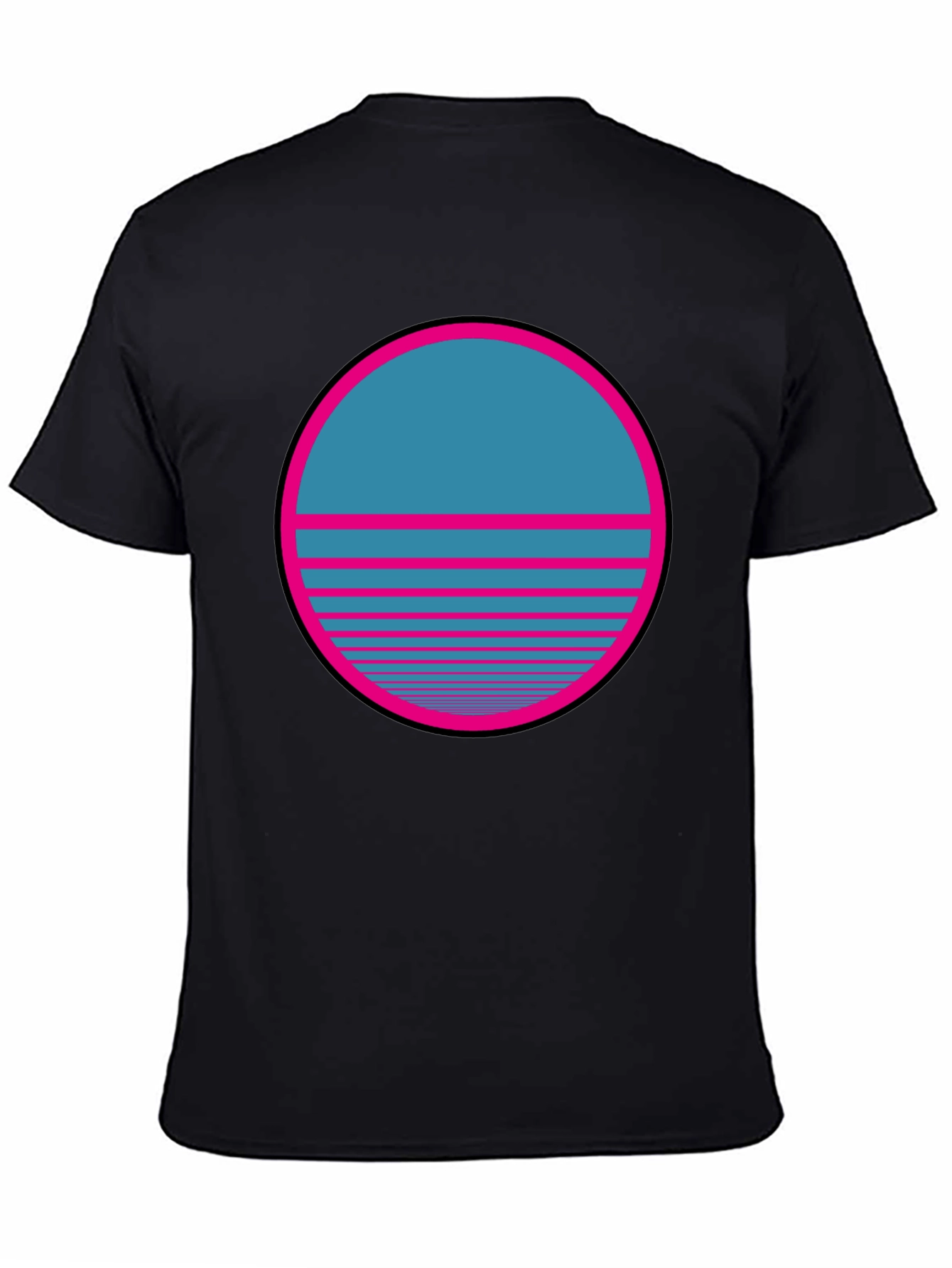 Retro Sunset Graphic T-Shirt - Classic Black Tee