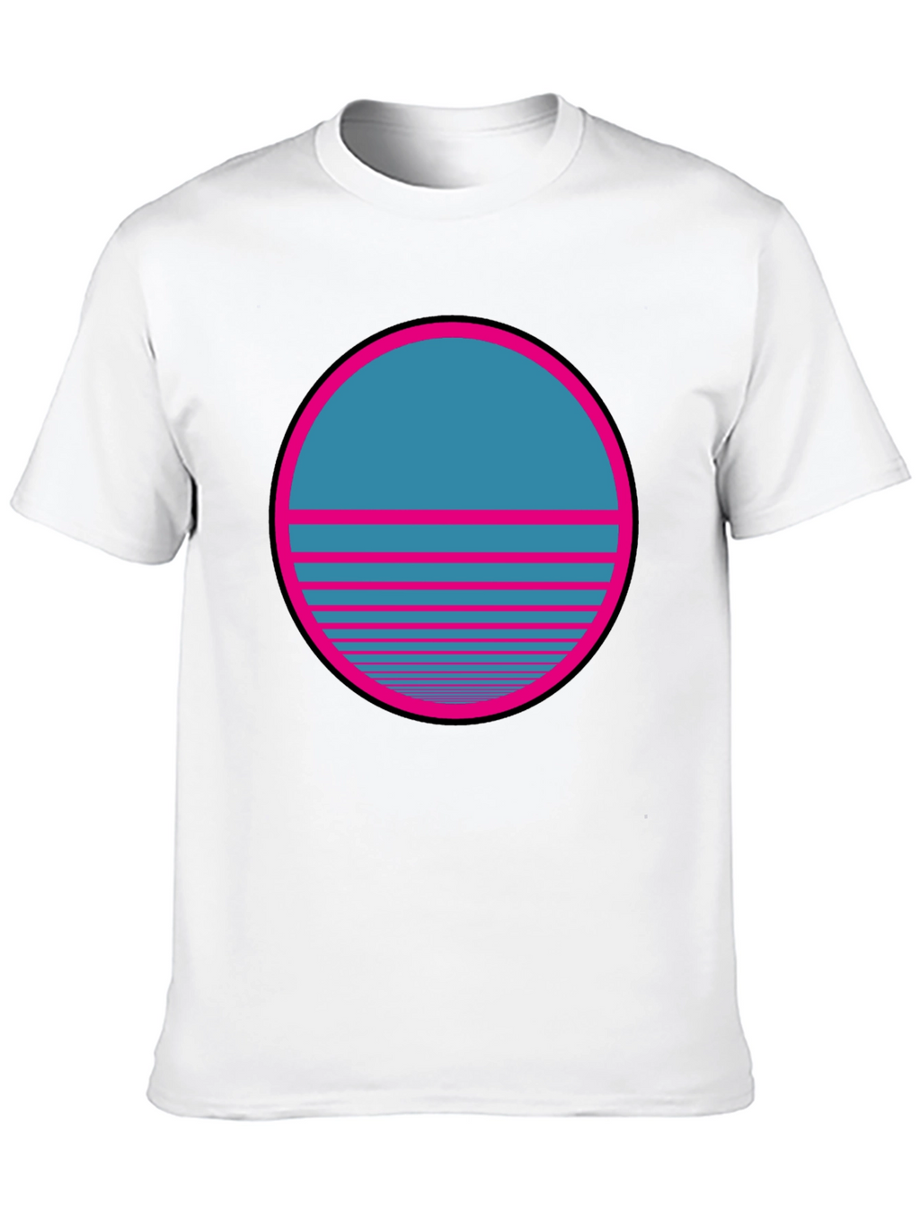 Retro Sunset Graphic T-Shirt - Classic Black Tee
