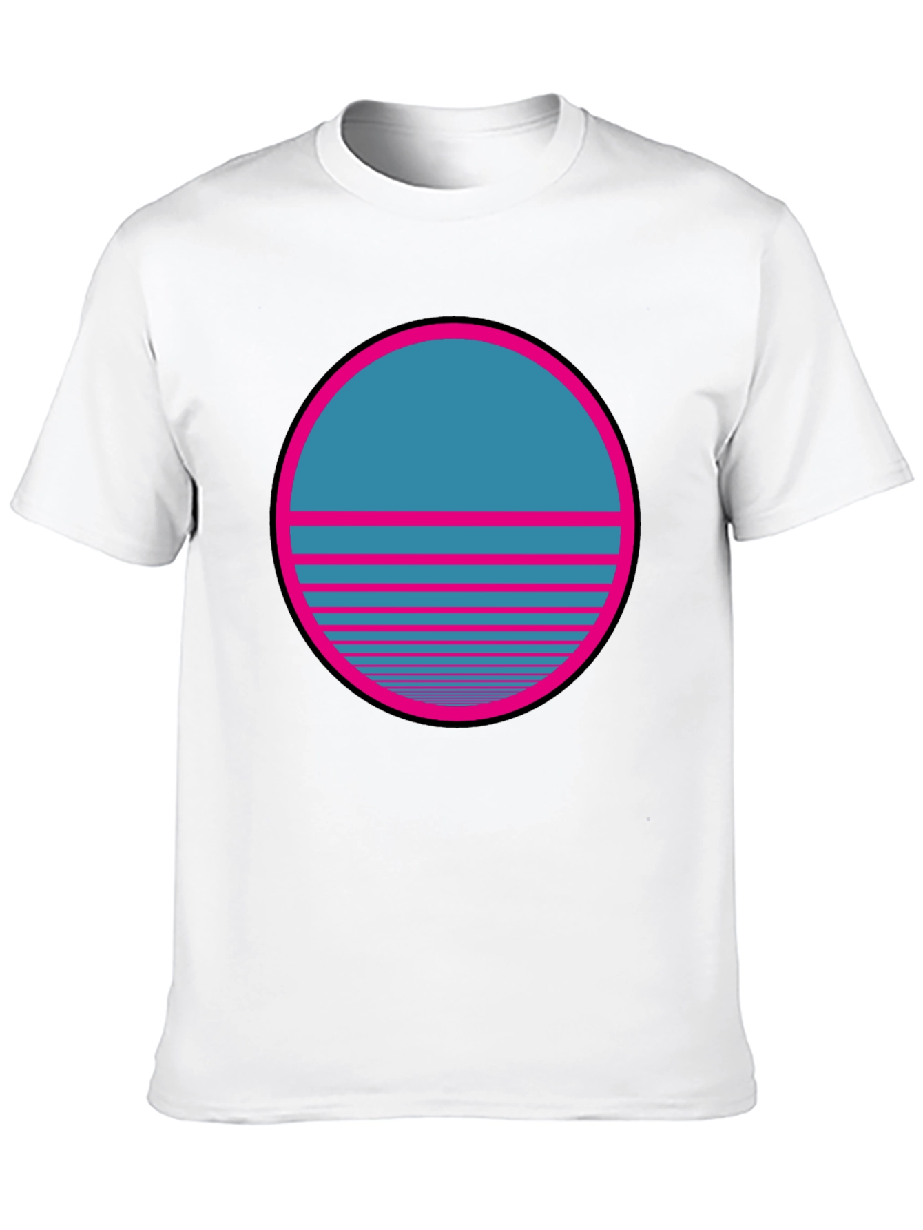 Retro Sunset Graphic T-Shirt - Classic Black Tee