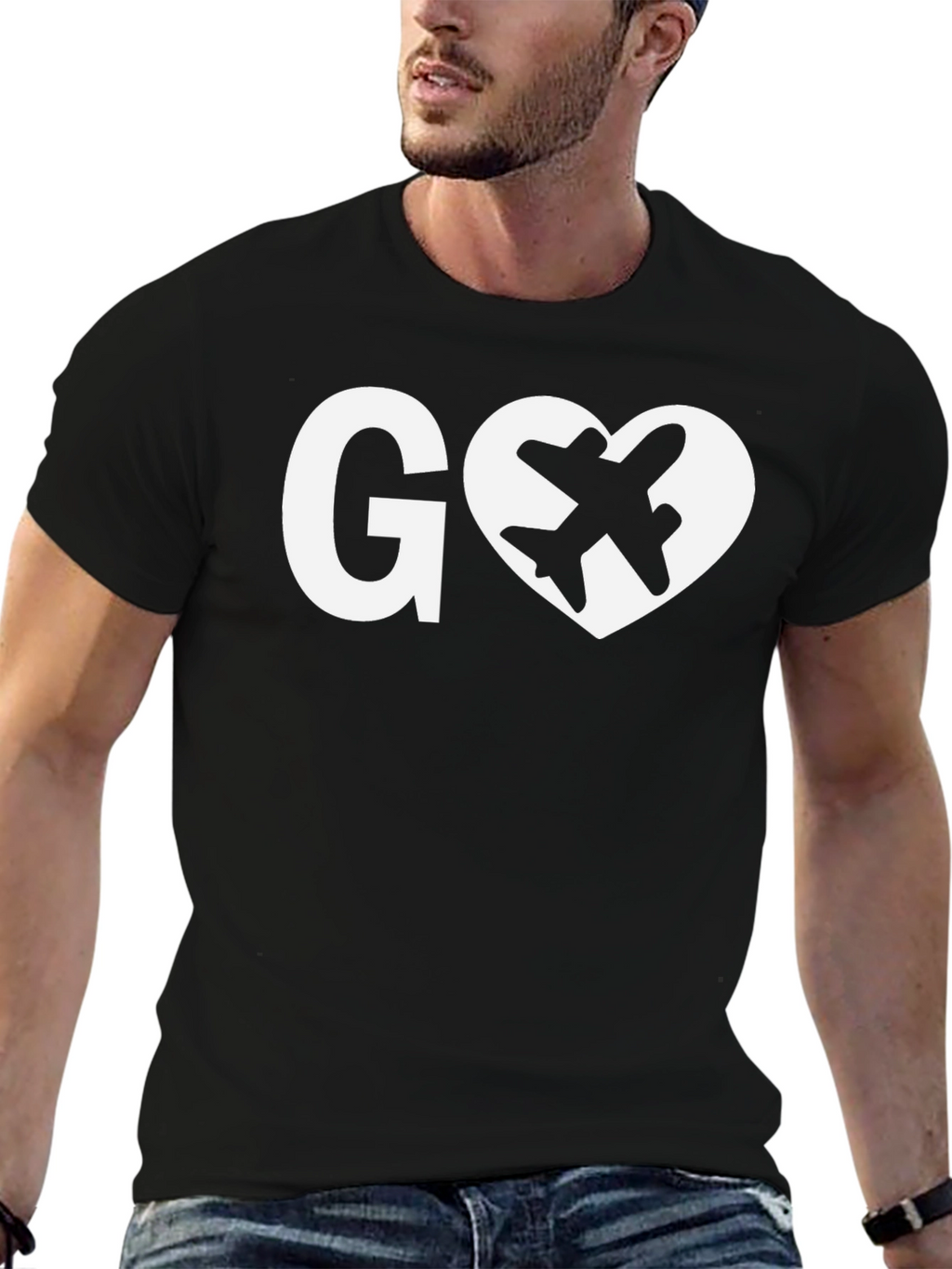 Go Travel Black Graphic T-Shirt
