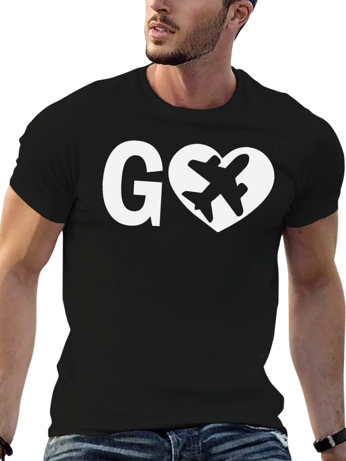 Go Travel Black Graphic T-Shirt